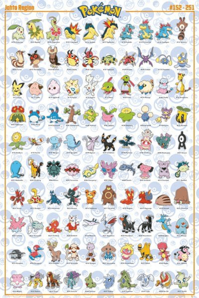 Pokemon (Johto Region) Maxi Poster