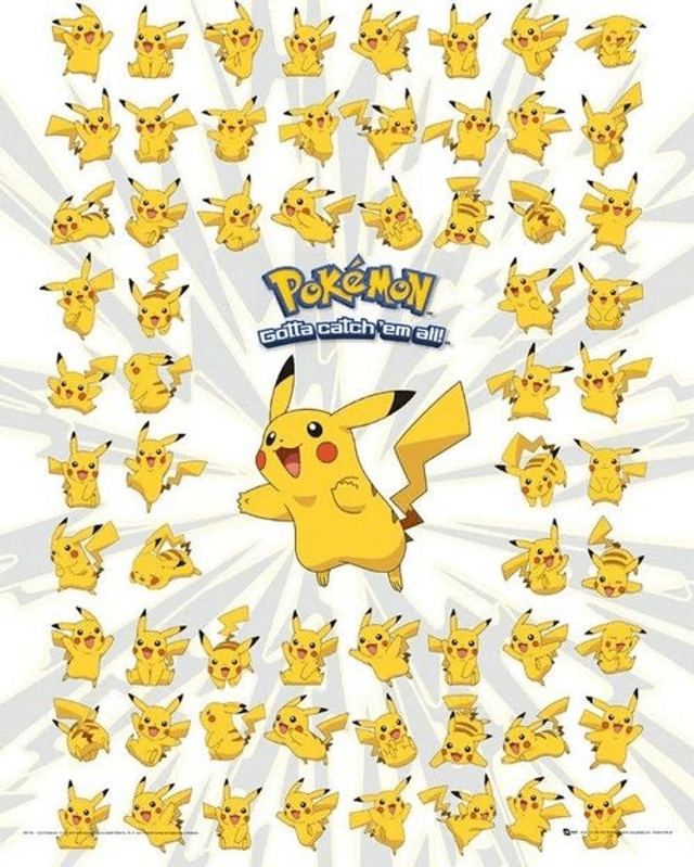 Pokemon Many Pikachus Medium Poster